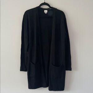 Women's Black Open Front Cardigan